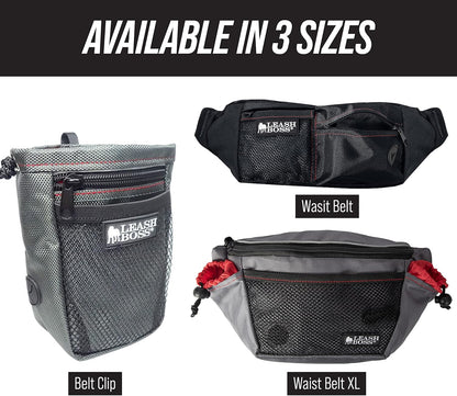 Leashboss Dog Treat Pouch for Training | Training Treat Pouches for Pet Training | Treat Bag for Dog Training | Portable Kibble Snack Container for Pets | Fanny Pack Waist Belt Transport On The Go