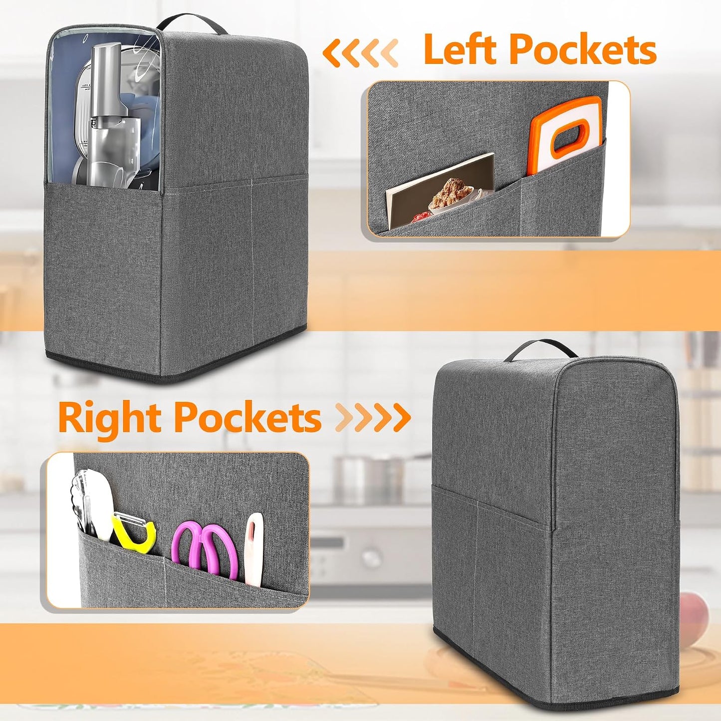 Yarwo Slushie Machine Dust Cover Compatible with Ninja Slushie Professional Frozen Drink Maker, Protective Cover with Visible Window and Pockets for FS301C/FS301/FS299 Smoothie Machine(Cover Only)