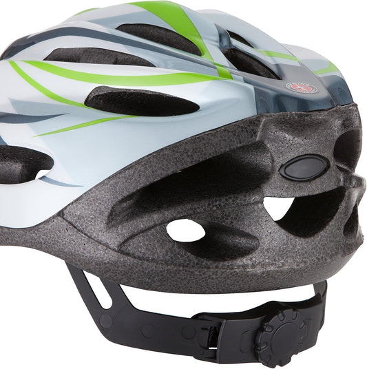 Schwinn Traveler Bike Helmet for Adult Men and Women, Ages 14 and Up with Suggested Fit 52-58 cm, Dial Fit Adjustment, Detachable Visor, Bike and Cycling Accessories, White/Green - PuriLite