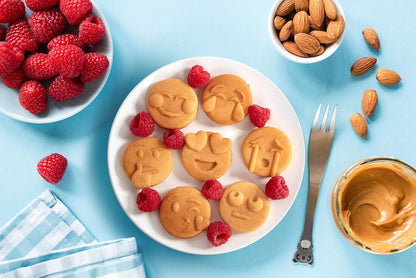 Mini Emojis Waffle Maker - Create 7 Adorable Emoji Waffles or Pancakes with Electric Non Stick Waffler Iron - Featuring a Kiss Face, Heart Eyes, Smile Expressions & More - Fun for Kids
