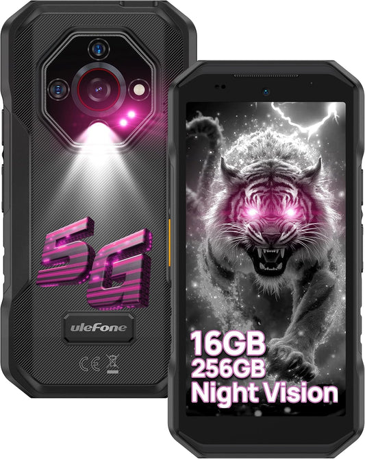 5G Rugged Phone, Ulefone Armor X32 Pro Unlocked Smartphone, MTK Dimensity 6300, 16+256GB, 64MP/25MP Night Vision, Android 14, Widevine L1, 5G WiFi Hotspot, 5.65” 90Hz, 5500mAh, NFC/GPS - Black