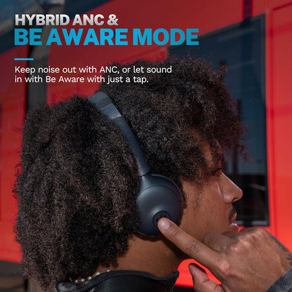 JLab Go Lux ANC Wireless Headphones, Cloud White, Hybrid Active Noise Cancelling, Premium On-Ear Bluetooth Headset, Customizable Sound, Be Aware Mode, Cloud Foam Comfort, Multipoint Connection