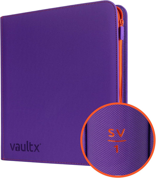Vault X 12 Pocket Trading Card Zip Binder, 480 Cards, Compatible with Pokemon Scarlet & Violet Set, Exo-Tec Album Material, 20 Side-Loading Pages, Folder for Collectible TCG (SV1)