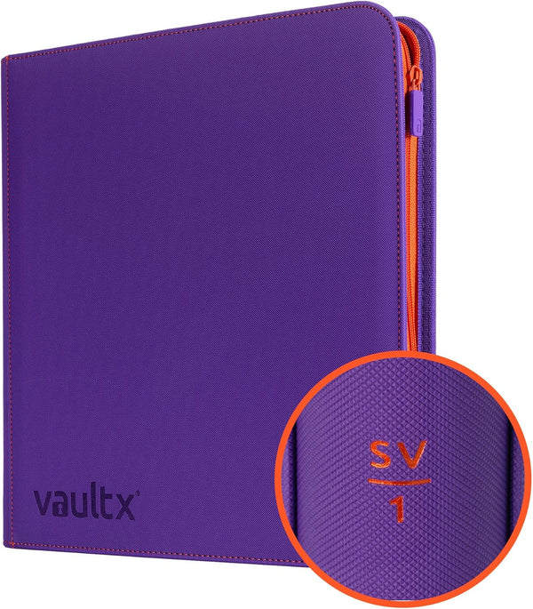 Vault X 12 Pocket Trading Card Zip Binder, 480 Cards, Compatible with Pokemon Scarlet & Violet Set, Exo-Tec Album Material, 20 Side-Loading Pages, Folder for Collectible TCG (SV1) - PuriLite