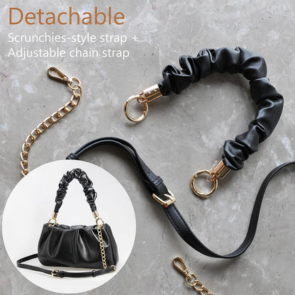 Cloud Pouch Bag Women Shoulder Handbag Soft Vegan Leather Vintage Hobo Chain Cross body Bag