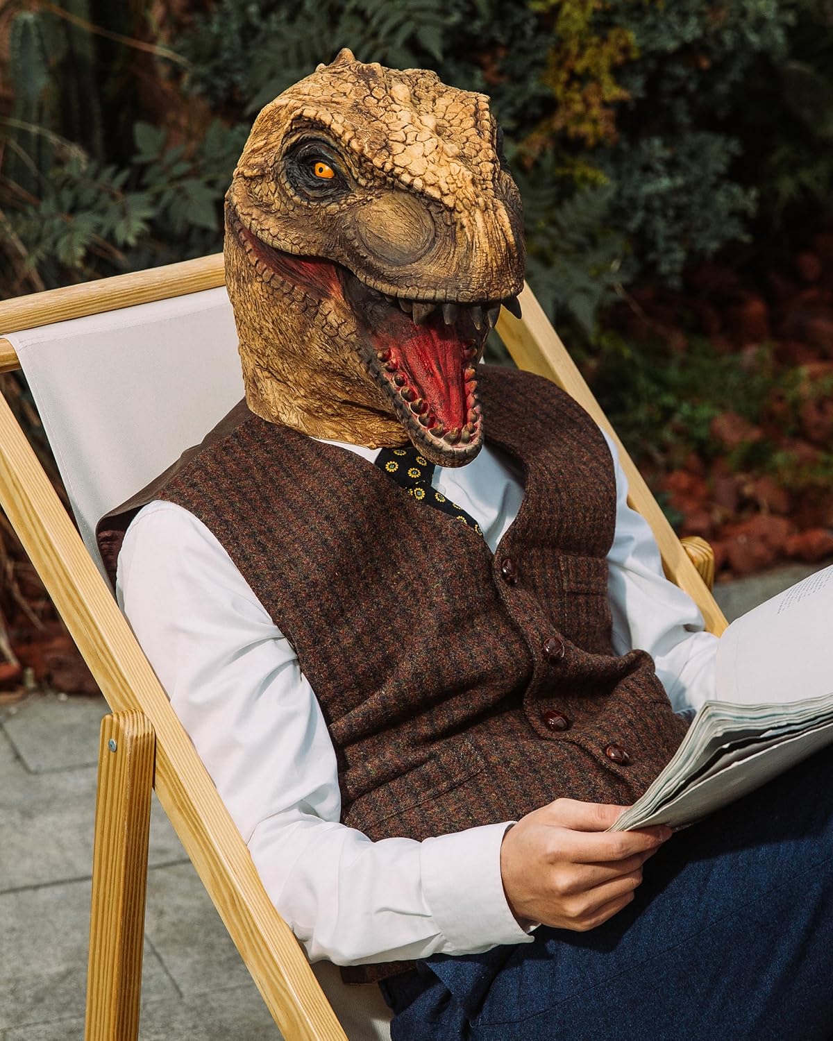 CreepyParty Dinosaur Head Mask Novelty Halloween Costume Party Animal Jurassic Full Head Latex Mask