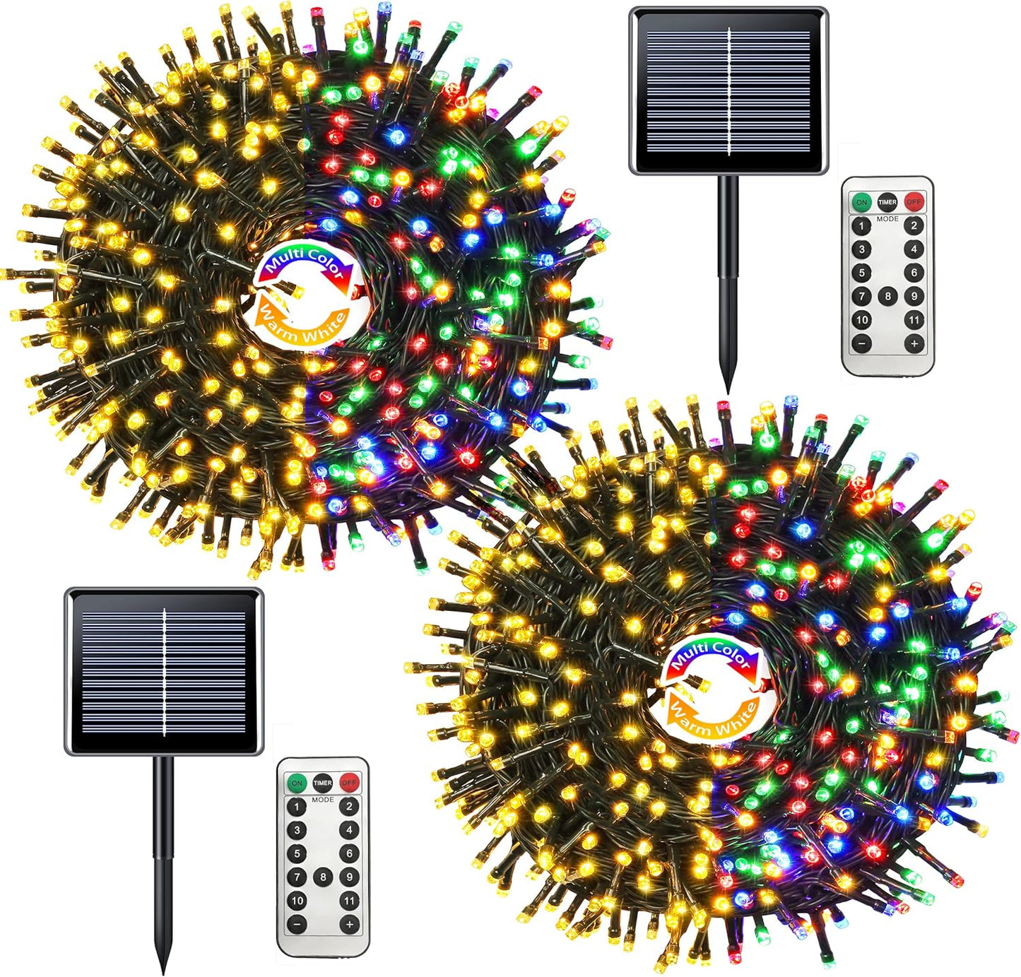 JMEXSUSS 2 Pack 75.5ft Orange Solar Christmas Lights, Total 400 LED Solar String Lights Outdoor Waterproof, 8 Modes Orange Halloween Lights for Tree Patio Garden Thanksgiving Halloween Decorations