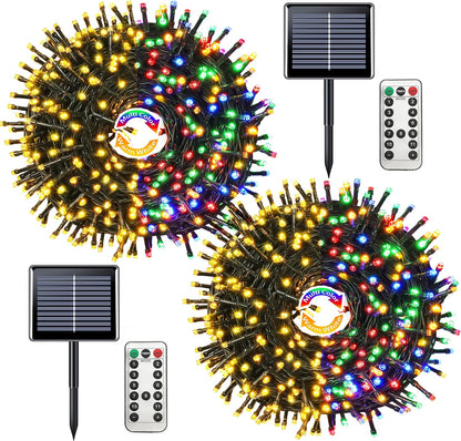 JMEXSUSS 2 Pack 75.5ft Orange Solar Christmas Lights, Total 400 LED Solar String Lights Outdoor Waterproof, 8 Modes Orange Halloween Lights for Tree Patio Garden Thanksgiving Halloween Decorations
