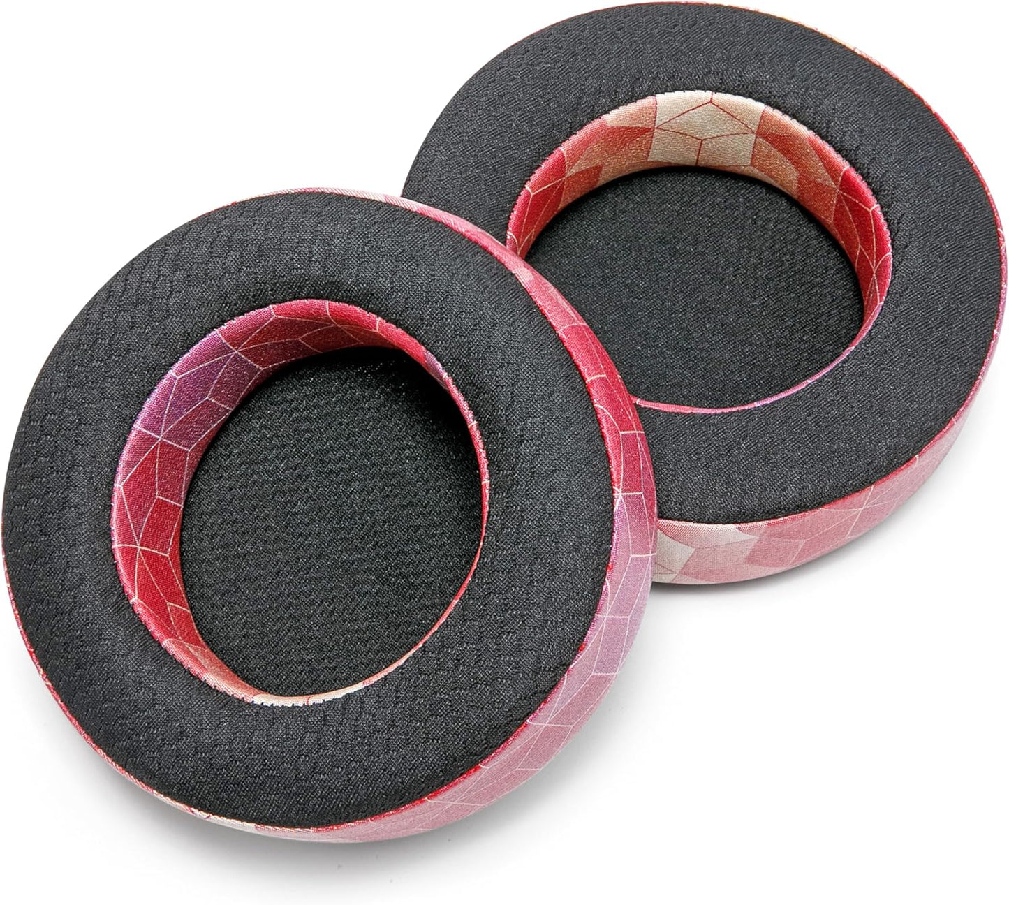 WC Freeze Virtuoso - Hybrid Fabric Cooling Gel Replacement Earpads for Corsair Virtuoso Gaming Headset, Made by Wicked Cushions, Improved Durability, Thickness and Sound Isolation | Red Prism