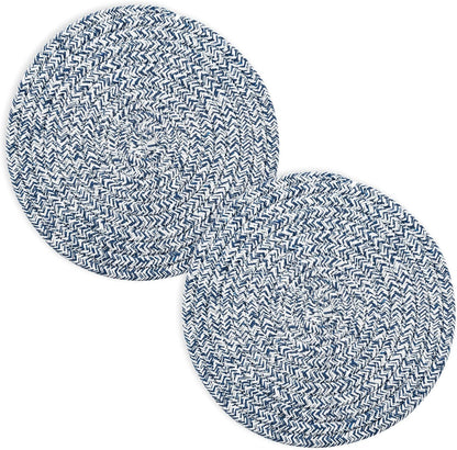 Trivets for Hot Dishes, Pots and Pans, 8 Inches Hot Pads 5 Pcs, Pot Holders for Kitchen, Heat Resistant Mat Protect Counter, Coasters Set Home Essentials Farmhouse Decor (Blue)