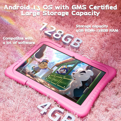 SGIN 10 Inch Tablet, 4GB RAM 128GB ROM, Android 13 Tablet, Octa-Core 2.0Ghz Processor, 1280 * 800 IPS, 2MP+8MP Camera, 6000mAh, GPS, WiFi, Bluetooth (Blue)