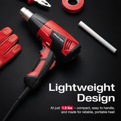 Master Appliance Proheat PH-1200A Electric Heat Gun - Quick Touch & Adjustable Temperature Heat Gun, Compact & Lightweight Variable Temperature Heat Gun Kit for Industrial Crafting Tools & Equipment