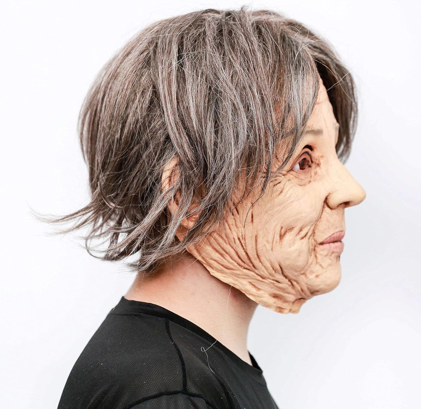 CreepyParty Novelty Halloween Costume Party Latex Human Head Mask Old Lady