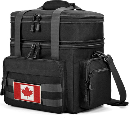 Tactical Lunch Bag for Men, Large Leakproof Insulated Lunch Box, Lunch Cooler Bag with Shoulder Strap, Lunch Pail for Adults Work Outdoor Picnic Trips, Black Camo