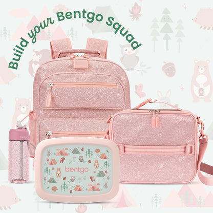 Bentgo Kids Prints Leak-Proof, 5-Compartment Bento-Style Kids Lunch Box - Ideal Portion Sizes for Ages 3-7, Durable, Drop-Proof, Dishwasher Safe, & Made with BPA-Free Materials (Nature Adventure)