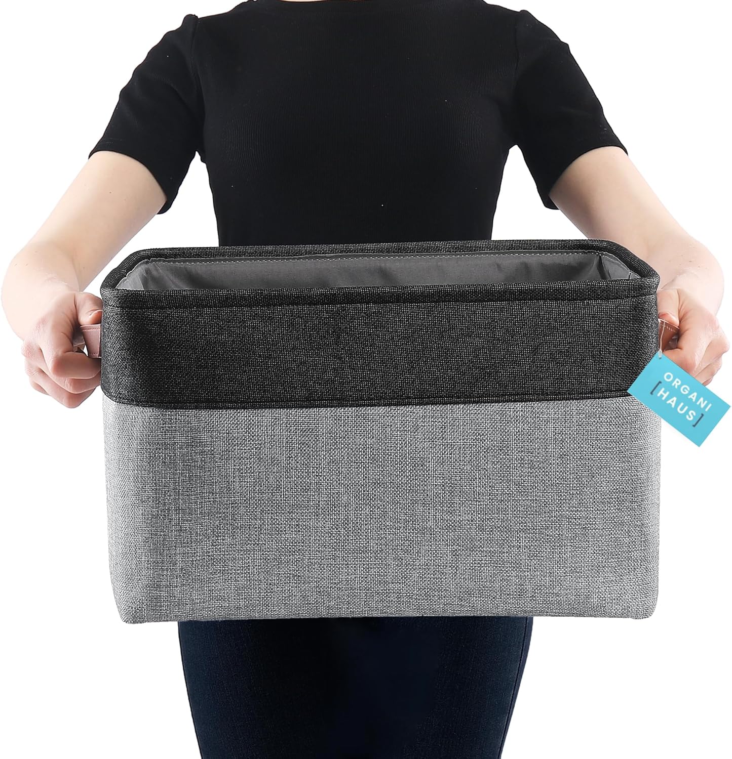 OrganiHaus Large Fabric Storage Baskets for Shelves 3 Pack, 15x11in Closet Storage Bins for Shelves, Cloth Baskets, Fabric Storage Cubes, Linen Closet Organizers, Fabric Basket, White Basket