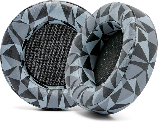 WC Upgraded Replacement Earpads for Corsair Virtuoso RGB Wireless Gaming Headset Made by Wicked Cushions | Improved Durability, Thickness, Softer Leather, and Sound Isolation | (Geo Grey)