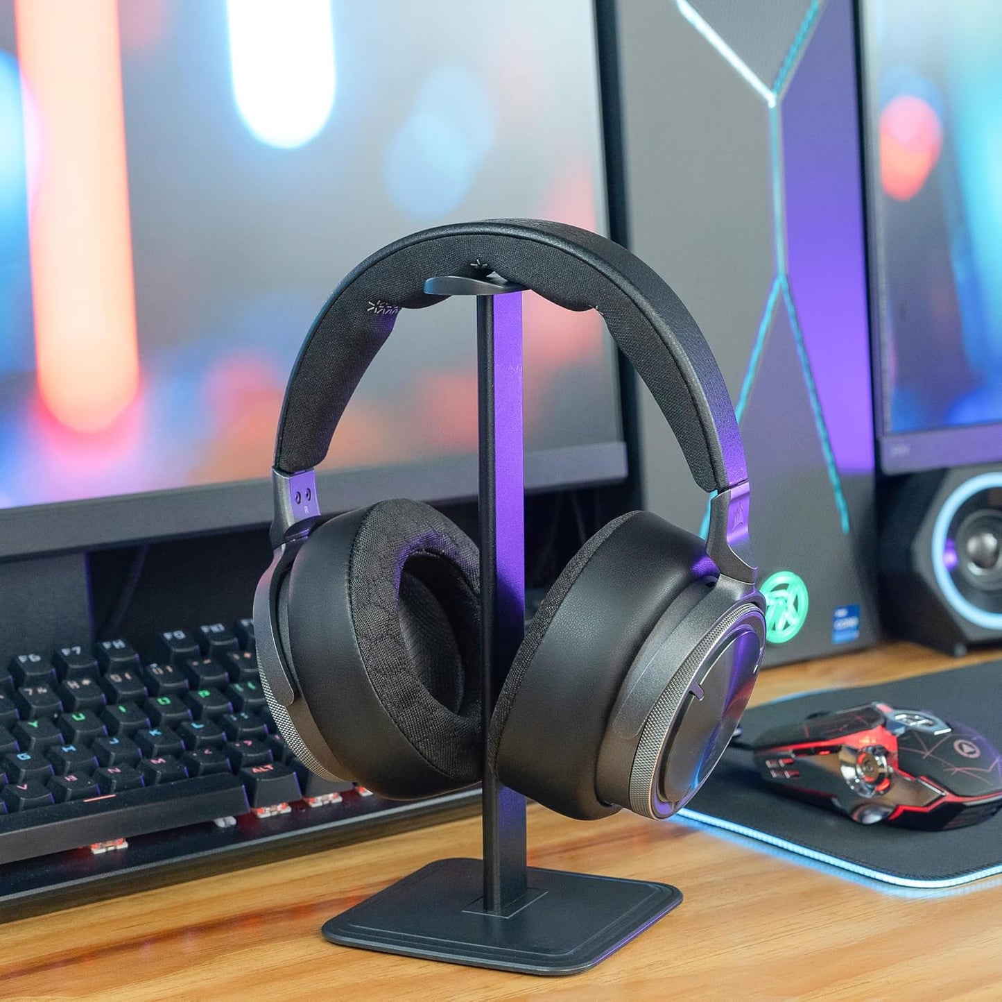 WC Freeze V2 Virtuoso Max - Cooling Gel Earpads for Corsair Virtuoso Max by Wicked Cushions | Extreme Comfort, New Freeze V2 Cooling Fabric, Extra Thick | Black