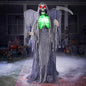 JOYIN 67" Halloween Animatronic Grim Reaper Decoration with Wings, Life Size Standing Animated Ghost with Light-Up Eyes, Creepy Sound, and Movable Body for Halloween Haunted House Decorations