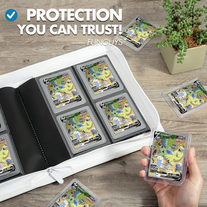 FunGuys Toploader Binder, Trading Card Binder Storage,128 4 Pocket Top Loader Pokemon Binder, Card Collection Yugioh Cards, MTG, TCG, Folders for Trading Cards