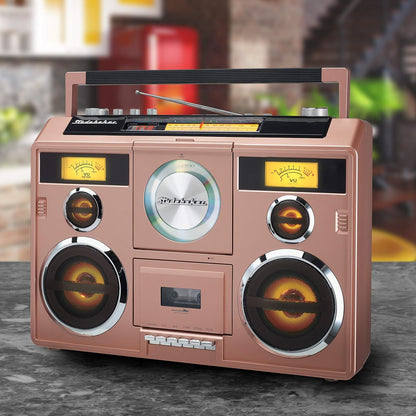 Sound Station Portable Stereo with Bluetooth/CD/AM-FM Radio/Cassette Recorder (Silver)