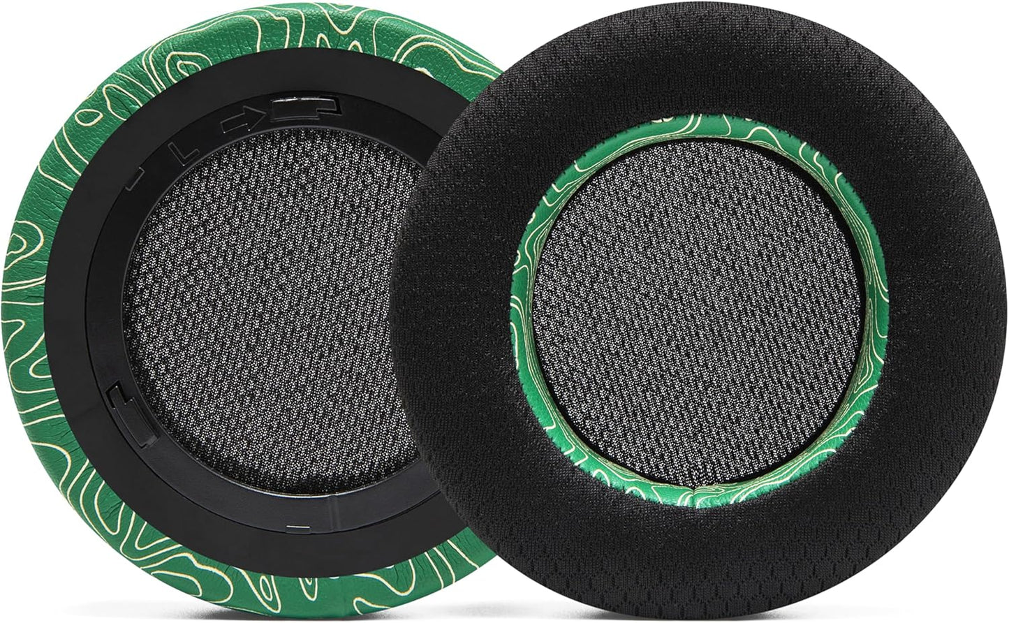 WC Freeze Virtuoso - Hybrid Fabric Cooling Gel Replacement Earpads for Corsair Virtuoso Gaming Headset, Made by Wicked Cushions, Improved Durability, Thickness and Sound Isolation |90s Black