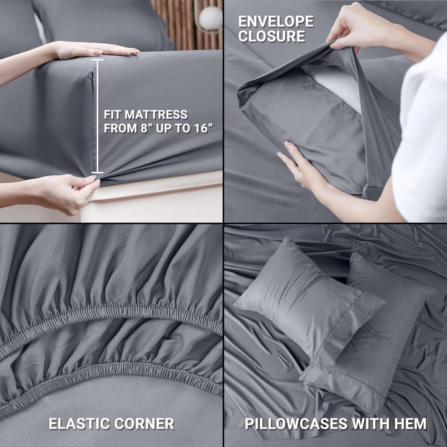 Utopia Bedding Queen Bed Sheet Set - 4 Piece Bedding - Soft Brushed Microfiber Fabric - Shrinkage & Fade Resistant - Easy Care (White)