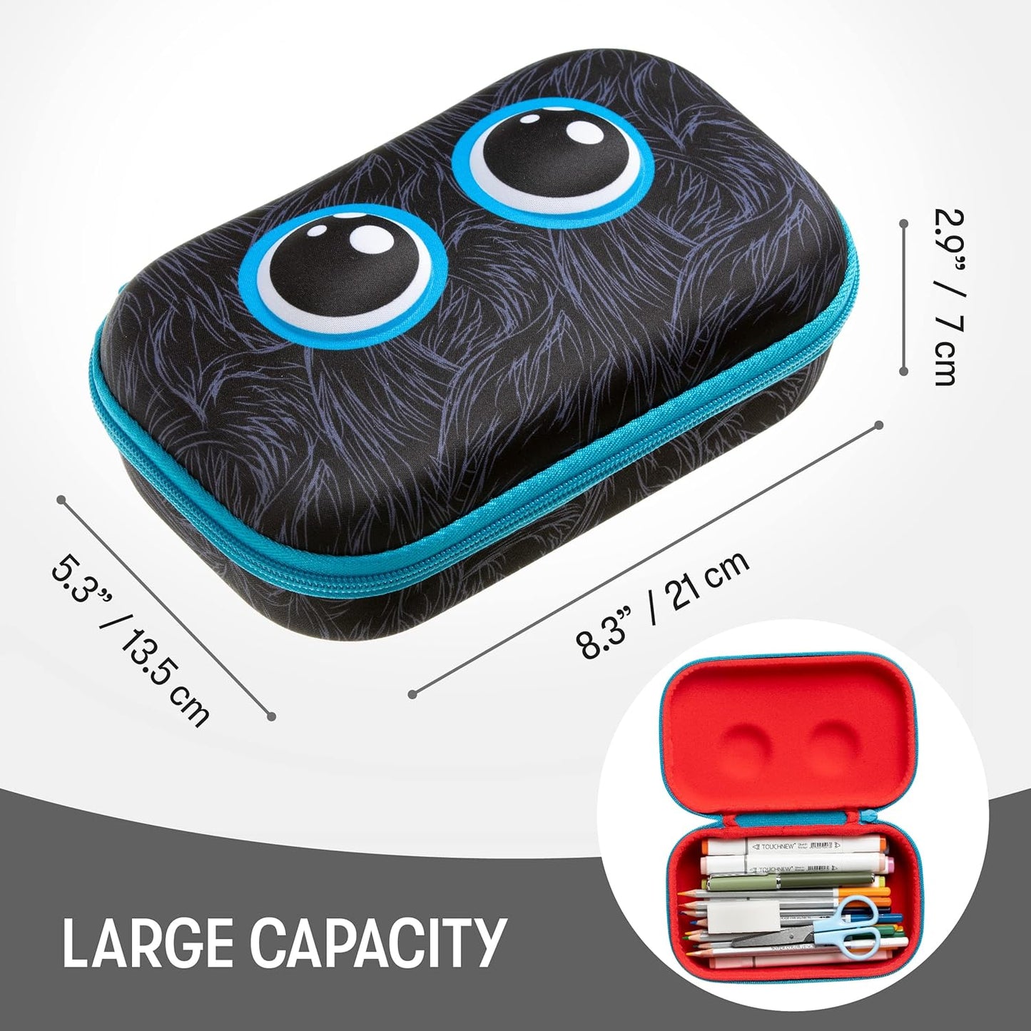 ZIPIT Beast Pencil Box for Kids | Pencil Case for School | Organizer Pencil Bag | Large Capacity Pencil Pouch (Red)