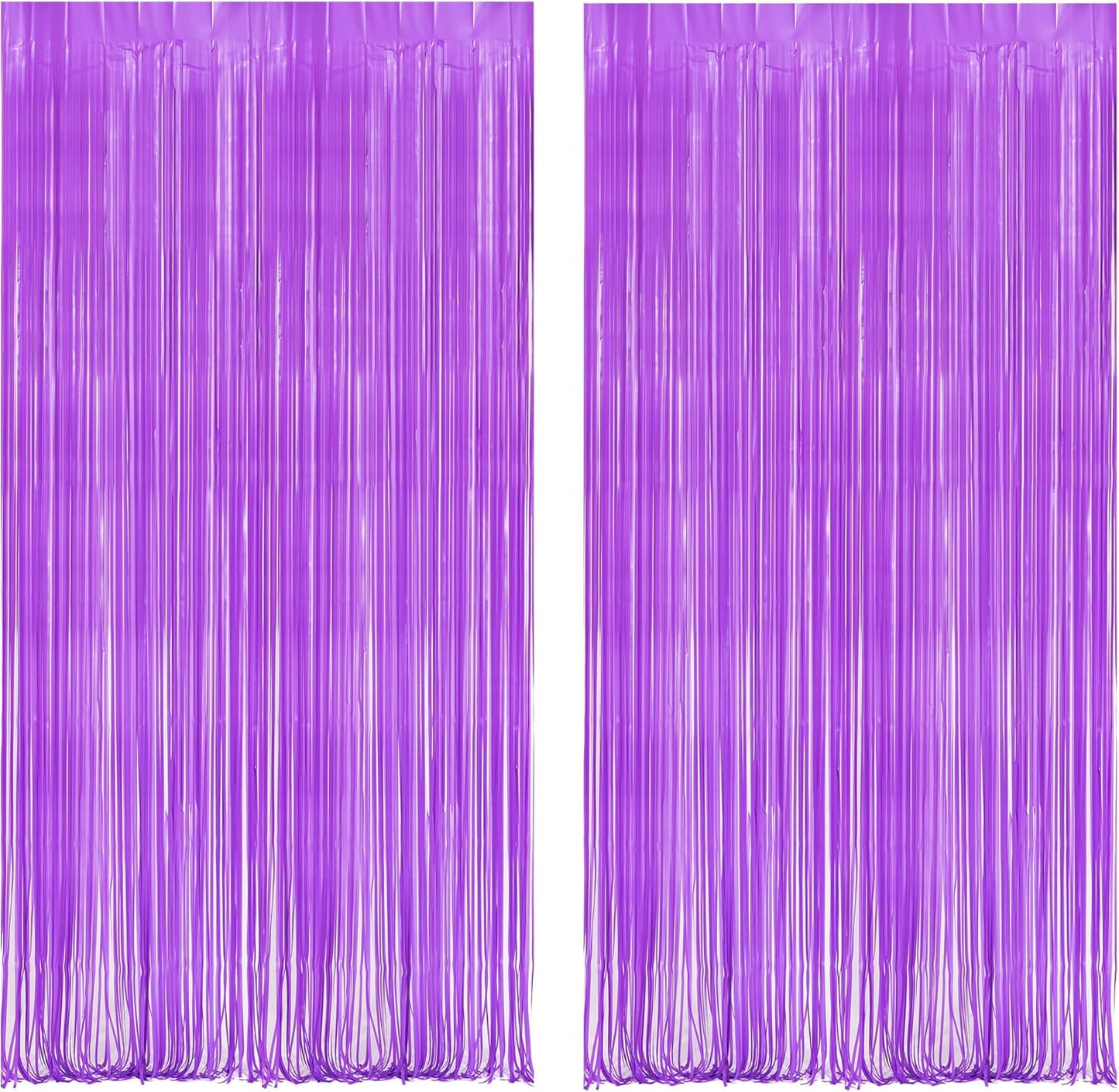 BRAVESHINE Pink Glitter Tinsel Foil Fringe Curtain - 2 Pcs 3.2x8.2 ft Metallic Party Supplies Photo Backdrop for Girl Princess Birthday Unicorn Bachelorette Butterfly Bridal Shower Party Decorations