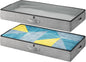 Under Bed Storage Containers 2 Pack – Low Profile Slim Underbed Storage Bins with Clear Plastic Cover, 45L Fabric Organizer for Clothes, Shoes, Blankets, RV & Bedroom Storage - PuriLite