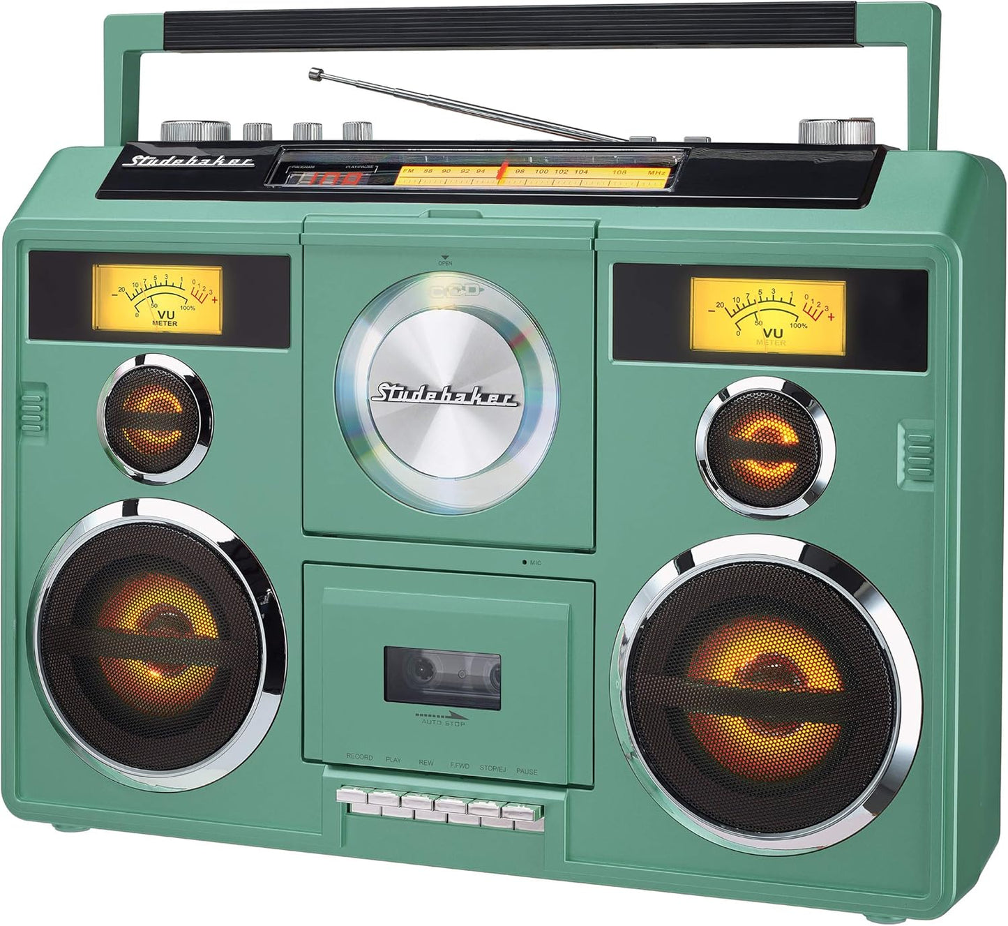 Sound Station Portable Stereo with Bluetooth/CD/AM-FM Radio/Cassette Recorder (Silver)
