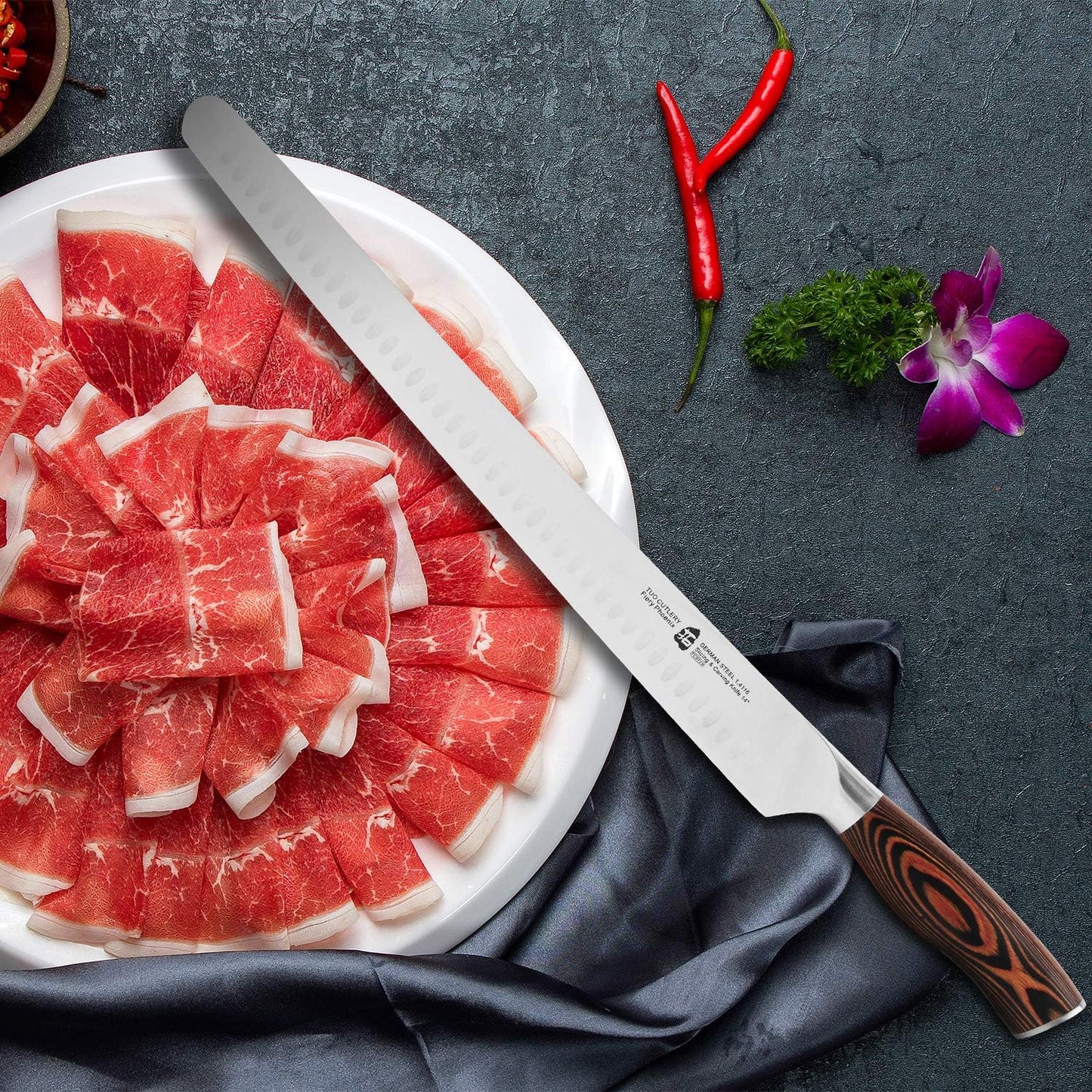 TUO Boning Knife - Razor Sharp Fillet Knife - High Carbon German Stainless Steel Kitchen Cutlery - Pakkawood Handle - Luxurious Gift Box Included - 7 inch - Fiery Phoenix Series