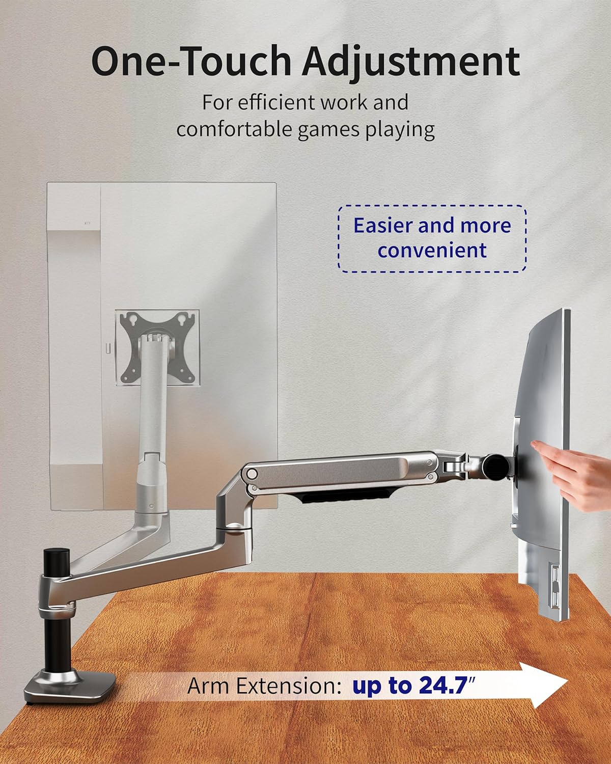 ErgoUnion Dual Monitor Stand for Desk, Vertical Dual Monitor Mount with Wide Range of Motion, Dual Monitor Arm for 17-40" Screen up to 25 lbs Each, Computer Monitor Stand for 2 Monitors - Black