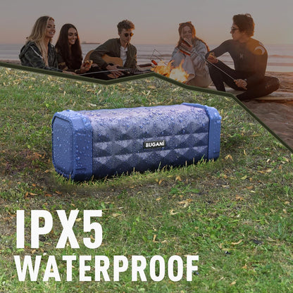 M99 Bluetooth Speaker, BUGANI Wireless Portable Speaker Stereo Sound, IPX5 Speaker, Built-in Microphone 24H Play, Bluetooth 5.0, USB-C Charging, Outdoor Speaker Suitable for Home Hiking, Red