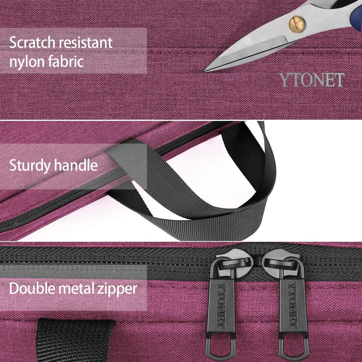 Ytonet Laptop Sleeve, 15.6 inch TSA Laptop Bag Laptop Case Water Resistant Computer Carrying Bag Compatible for Lenovo, HP, Dell, Asus Notebook, Gifts for Men Women, Grey