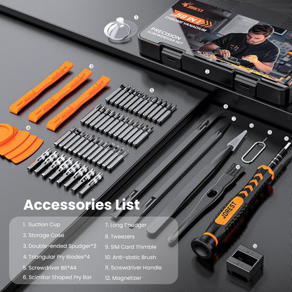 JOREST 59-in-1 Precision Screwdriver Set with Magnetic Torx Bits – Mini Electronics Repair Tool Kit - PuriLite
