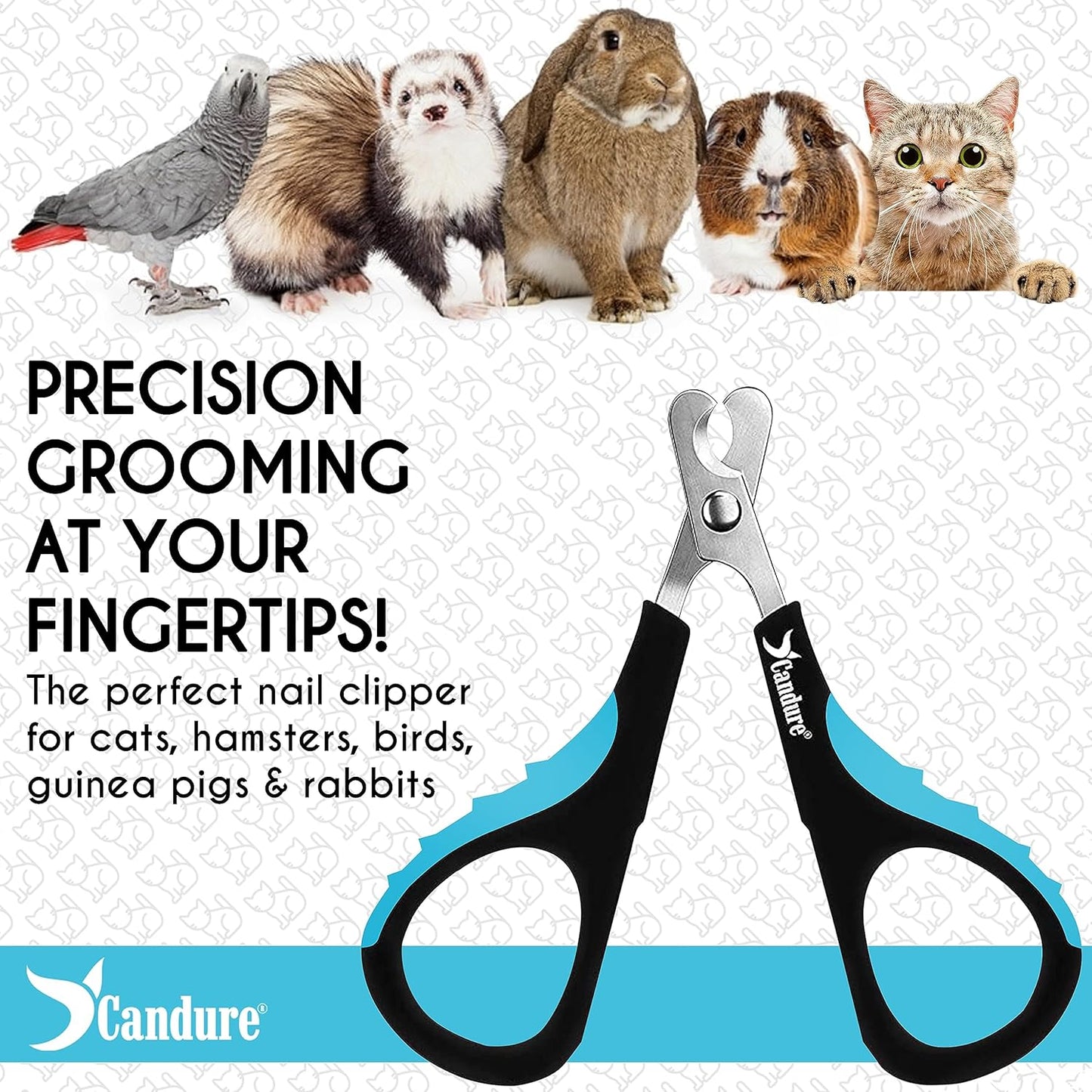 Candure Dog Nail Clippers and Trimmer with Safety Guard to Avoid Over-Cutting Toe Nails- Professional Grooming Razor Edge Blades Pet Nail Clipper with Free Nail File for Small Medium Large Breeds