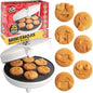 Mini Emojis Waffle Maker - Create 7 Adorable Emoji Waffles or Pancakes with Electric Non Stick Waffler Iron - Featuring a Kiss Face, Heart Eyes, Smile Expressions & More - Fun for Kids