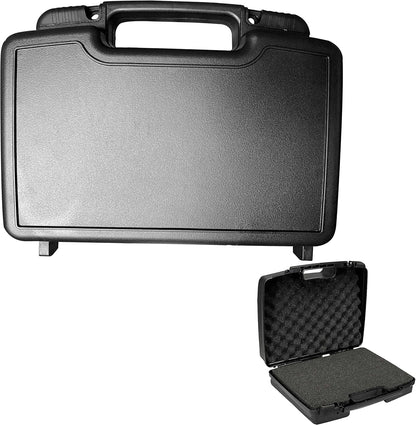 Small Hard Carrying Case with Pluck Foam Interior for iPhone, GoPro, Camera, and More- 14 x 10.4 x 3.5 Inches, Black