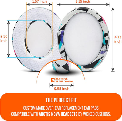 WC Freeze for Arctis Nova - Hybrid Fabric Cooling Gel Replacement Earpads for Arctis Nova Pro Wired, Nova 7, 5, 4, 3, 1 - Made by Wicked Cushions (Does Not Fit Nova Pro Wireless) | Black