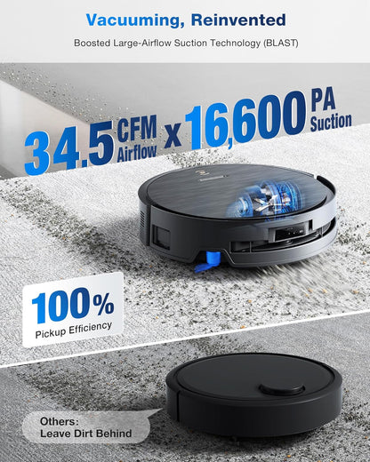 ECOVACS DEEBOT X9 PRO OMNI Robot Vacuum and Mop, BLAST™ 16,600Pa Suction, OZMO ROLLER Instant Self-Washing Mopping, ZeroTangle™ 3.0, Triple Lift System, AI Smart Navigation, Hands-Free OMNI Station