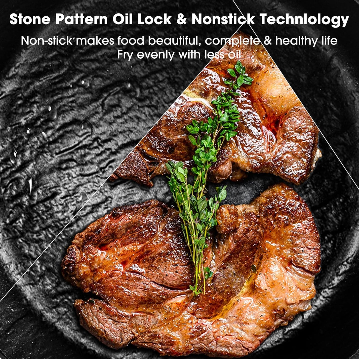 imarku Non Stick Frying Pans - 10 inch Frying Pan Nonstick Skillet, Egg Pan Omelette with Cool Stainless Steel Handle, Dishwasher Safe, Free of PFAS&PFOA, Easy Cleanup, Gifts for Men and Women