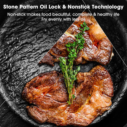 imarku Non Stick Frying Pans - 10 inch Frying Pan Nonstick Skillet, Egg Pan Omelette with Cool Stainless Steel Handle, Dishwasher Safe, Free of PFAS&PFOA, Easy Cleanup, Gifts for Men and Women