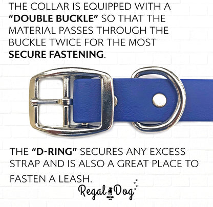 Regal Dog Products Small Orange Waterproof Dog Collar and Leash Set - Vinyl Coated, Biothane Puppy Pet Training Collar with Heavy Duty Center Ring & 5'ft Leash - Other Sizes for Medium & Large Dogs