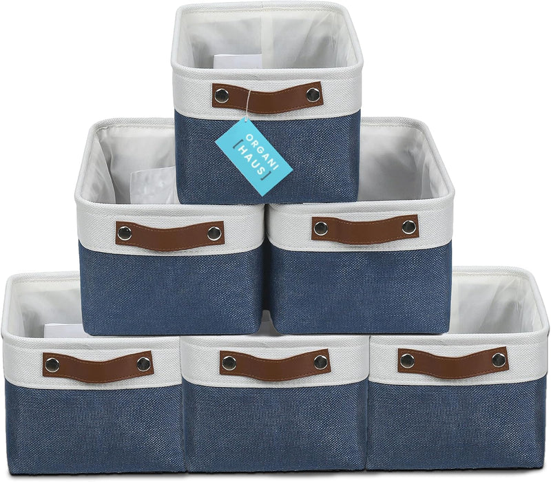 OrganiHaus Large Fabric Storage Baskets for Shelves 3 Pack, 15x11in Closet Storage Bins for Shelves, Cloth Baskets, Fabric Storage Cubes, Linen Closet Organizers, Fabric Basket, White Basket