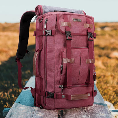 WITZMAN Canvas Backpack Vintage Travel Backpack Large Laptop Bags Convertible Shoulder Rucksack