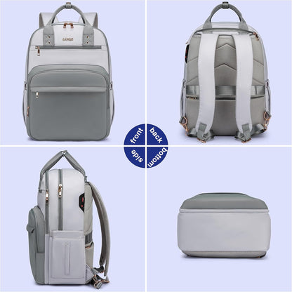 Laptop Backpack for Women Men, Water Resistant Travel Work Backpacks Purse Stylish College Business Teacher Nurse Computer Bag, Fits 17.3" Laptop Light Blue