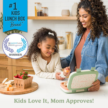 Bentgo Kids 5-Compartment Leak-Proof Bento-Style Lunch Box (Whimsy & Wonder Collection) - Ideal for Ages 3-7, Drop-Proof & Durable, Dishwasher Safe, & PFAS & BPA-Free Materials (Checker Gradient)