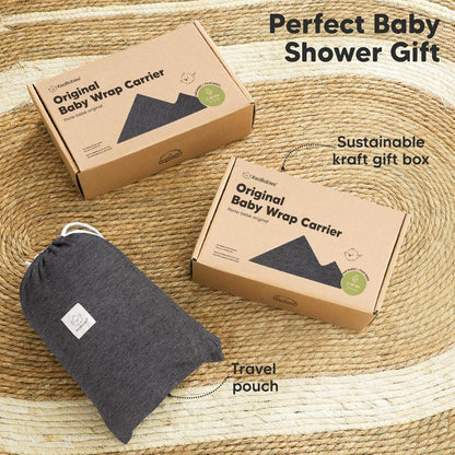 KeaBabies Baby Wrap Carrier - All in 1 Original Baby Carrier Newborn To Toddler Sling, Easy to Wear, Hands Free Bonding, Lightweight, Breathable Infant Wraps (Trendy Black)