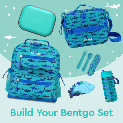 Bentgo Chill Kids Leak-Proof Lunch Box - 4-Compartment Bento Box with Built-In Ice Pack, 3.3 Cup Capacity, PFAS & BPA-Free, Microwave & Dishwasher Safe, Ideal Size for Ages 3 to 7 (Aqua)